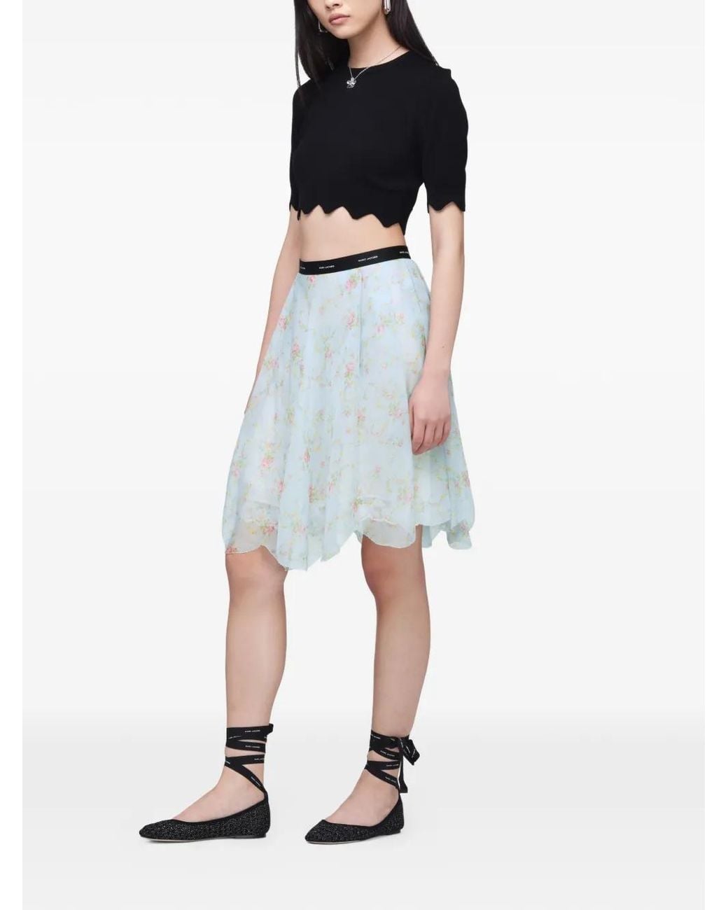 Marc Jacobs Blue Chiffon Mini Skirt