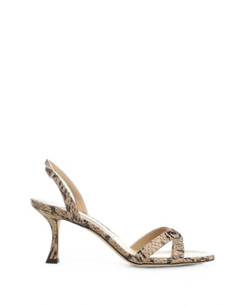 Jimmy Choo Metallic Elsy Snake-Effect Leather Sandals