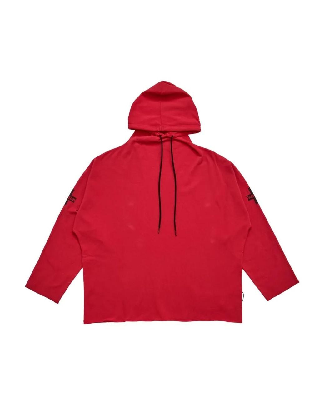 PROTOTYPES Red Cotton Hoodie for men