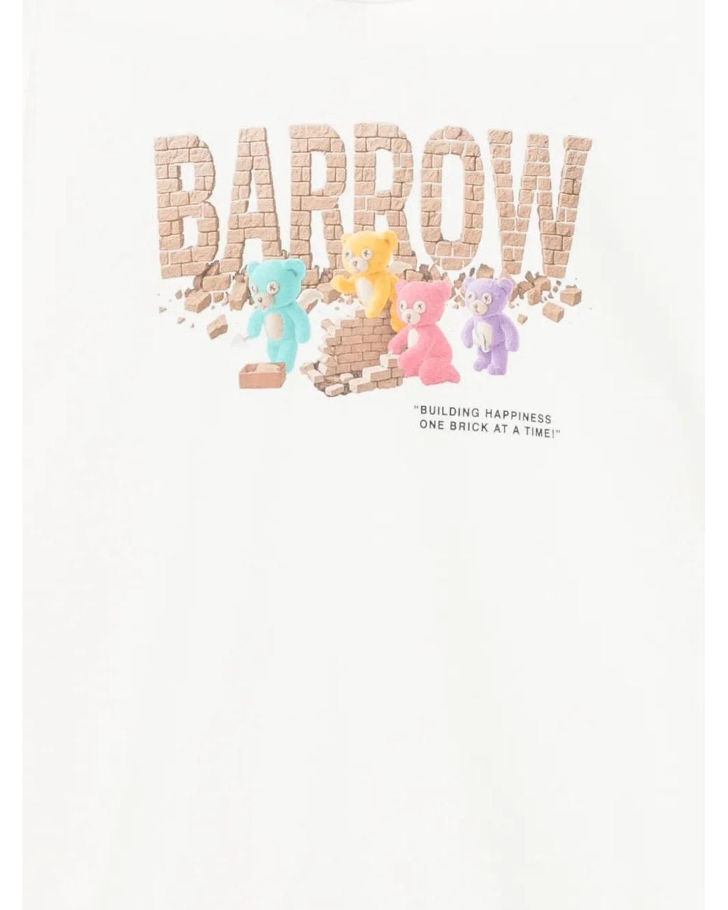 Barrow White Graphic-Print Hoodie