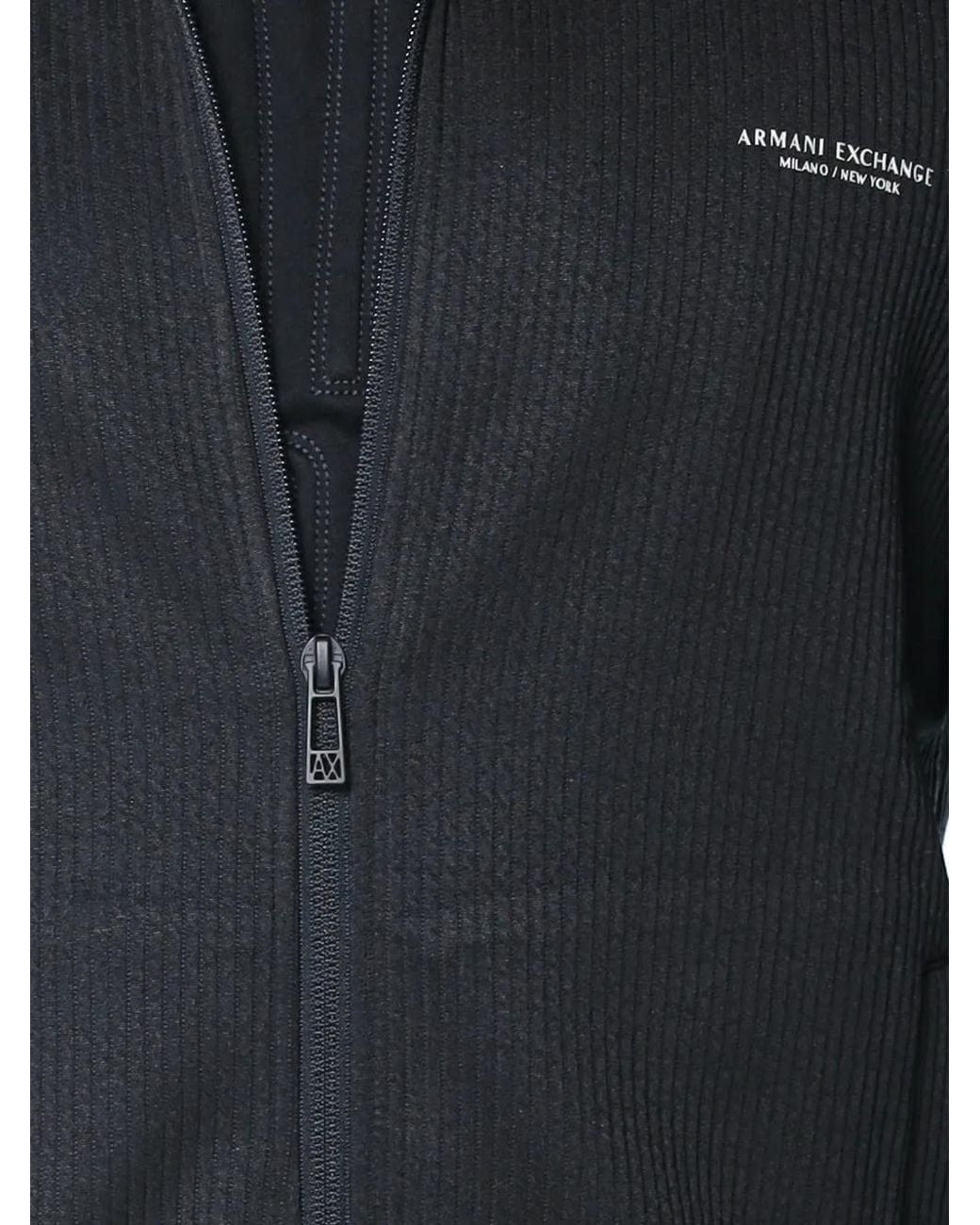 ARMANI EXCHANGE Blue Logo-Print Zip-Up Sweatshirt for men