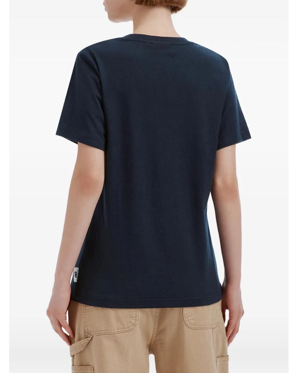Chocoolate Blue Heart-Motif Embroidered T-Shirt