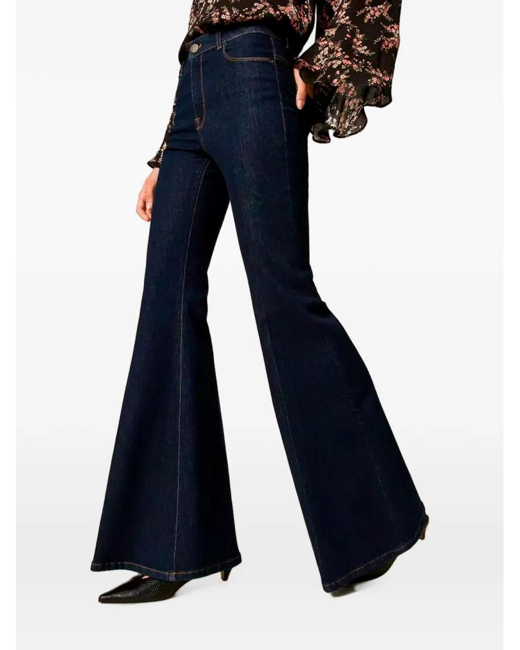 Twinset Blue Five-Pocket Flared Jeans