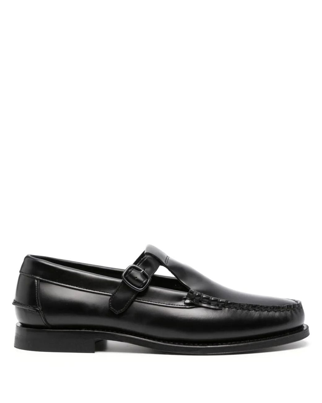 Hereu Black Alber Leather Loafers for men