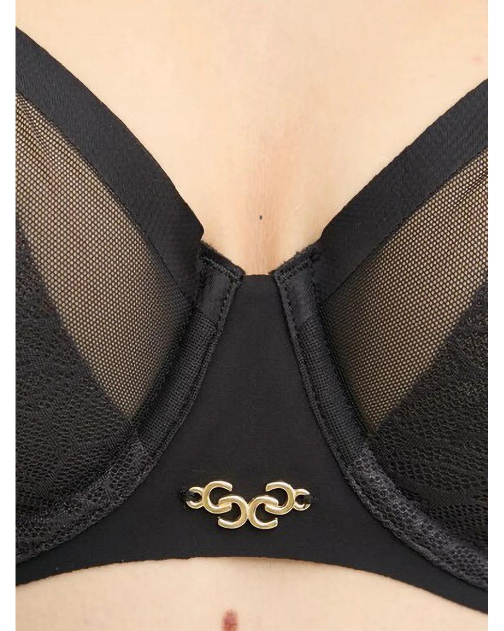 Chantelle Black Pure Lace-Panelled Bra