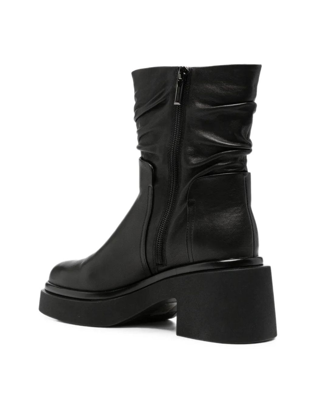 Bruno Premi Black Ruched Platform Boots