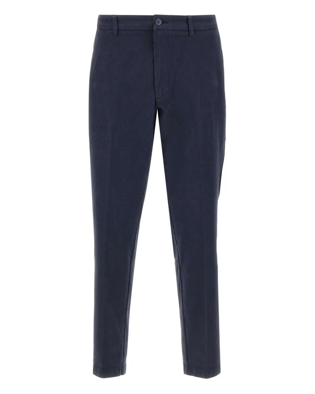 Boss Blue Cotton-Blended Trousers for men