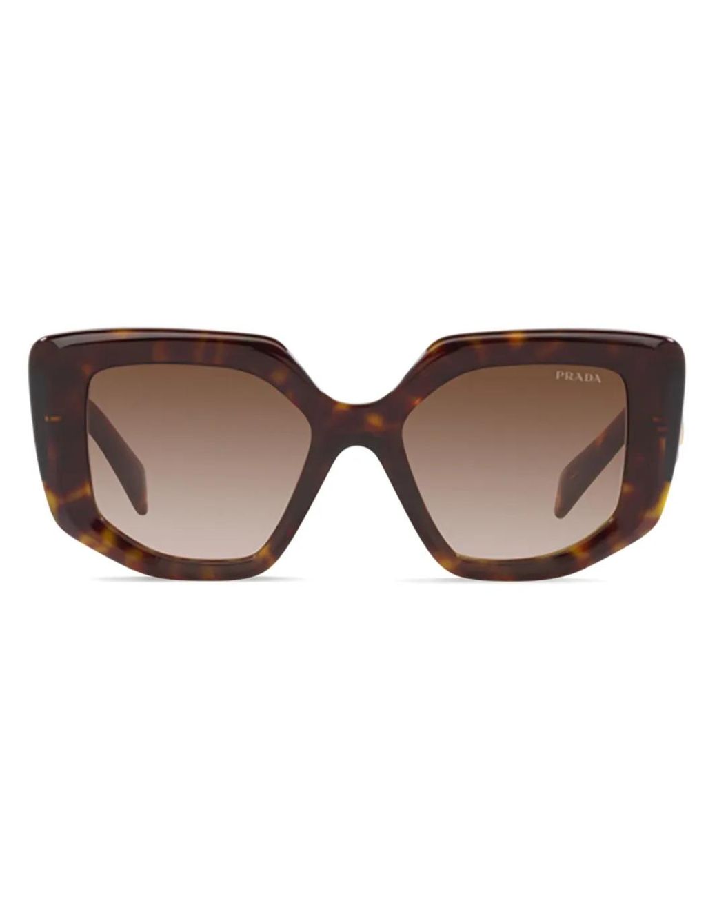 Prada Brown Tortoiseshell-Effect Square Sunglasses