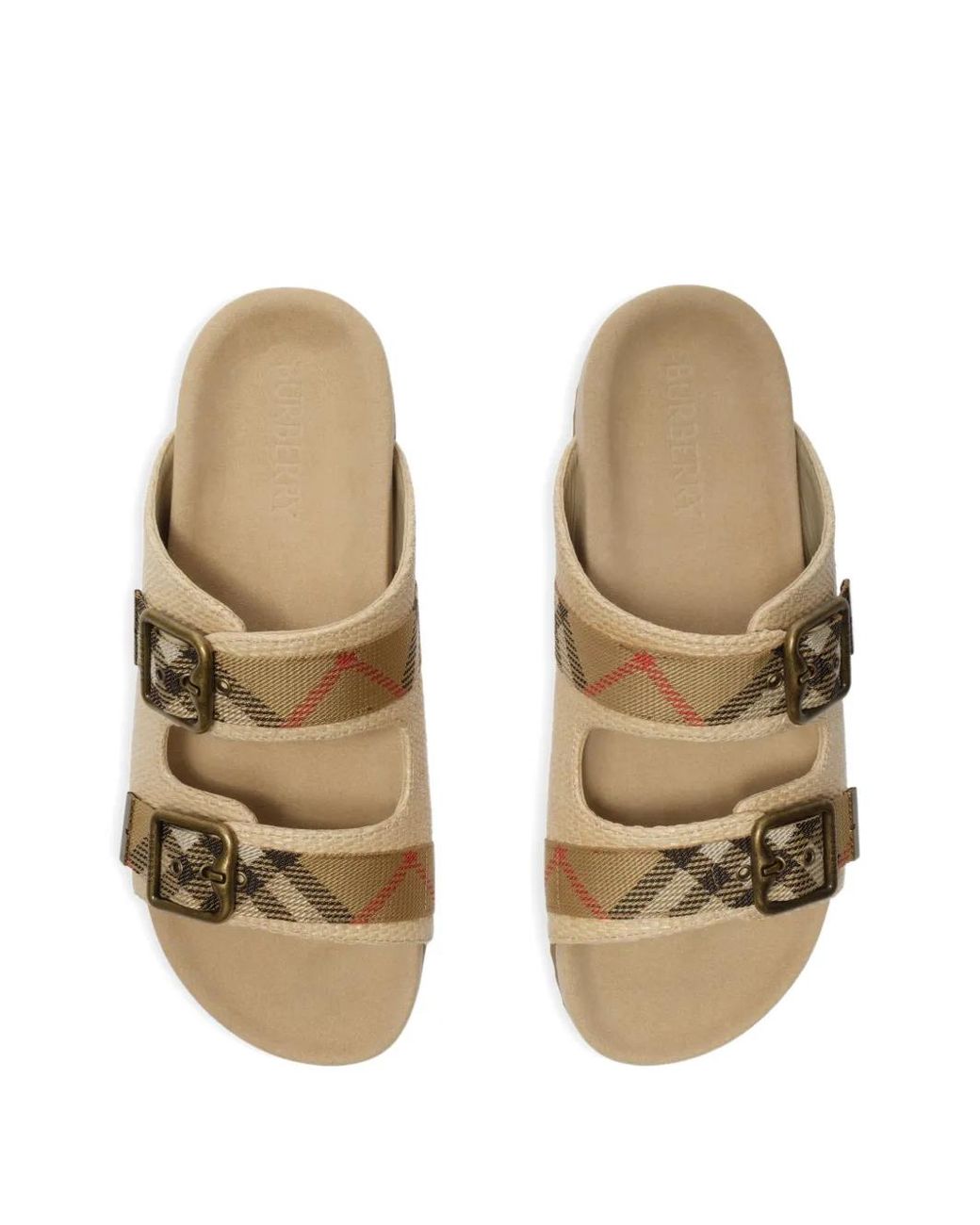 Burberry Natural Raffia-Effect Urchin Sandals
