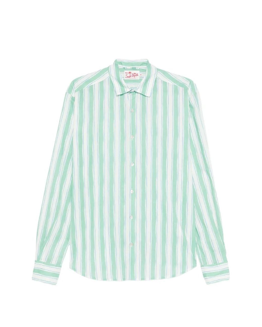Mc2 Saint Barth Blue Stripe-Pattern Shirt for men