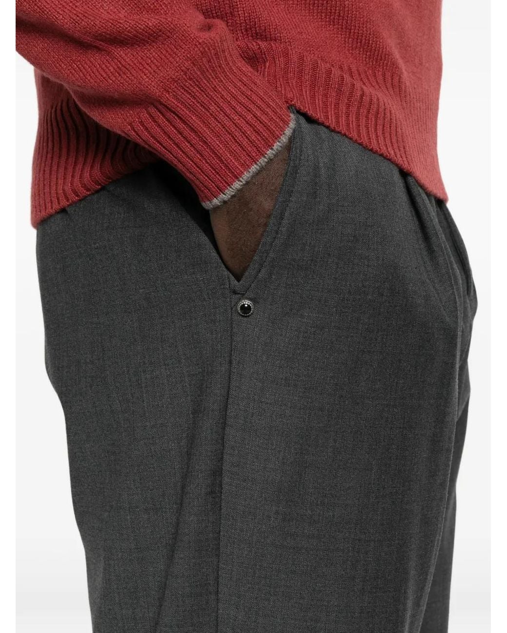White Sand Gray Sammy Pleated Trousers for men