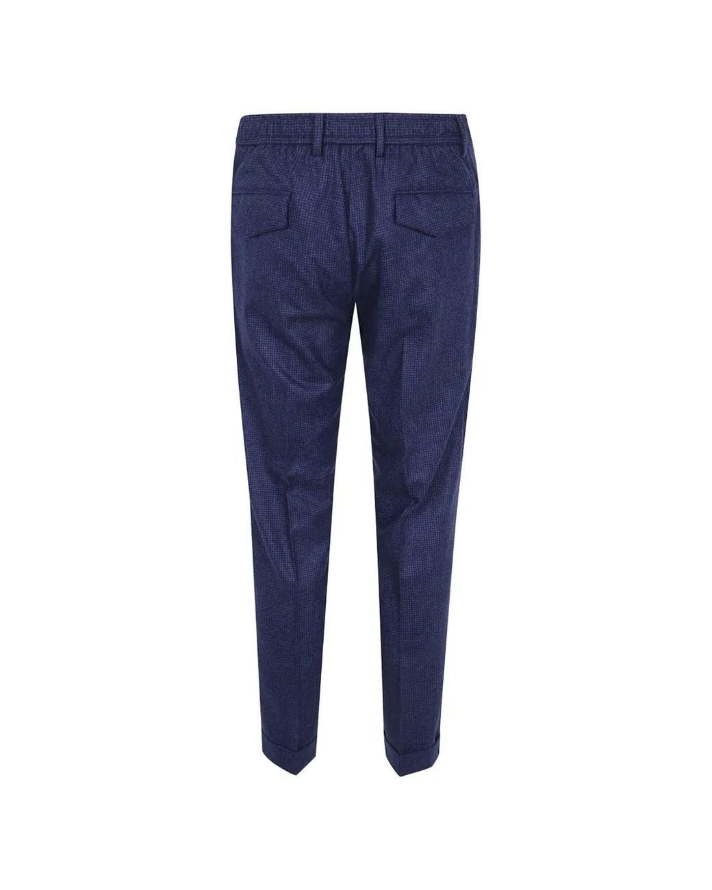 Barba Napoli Blue Check-Pattern Trousers for men