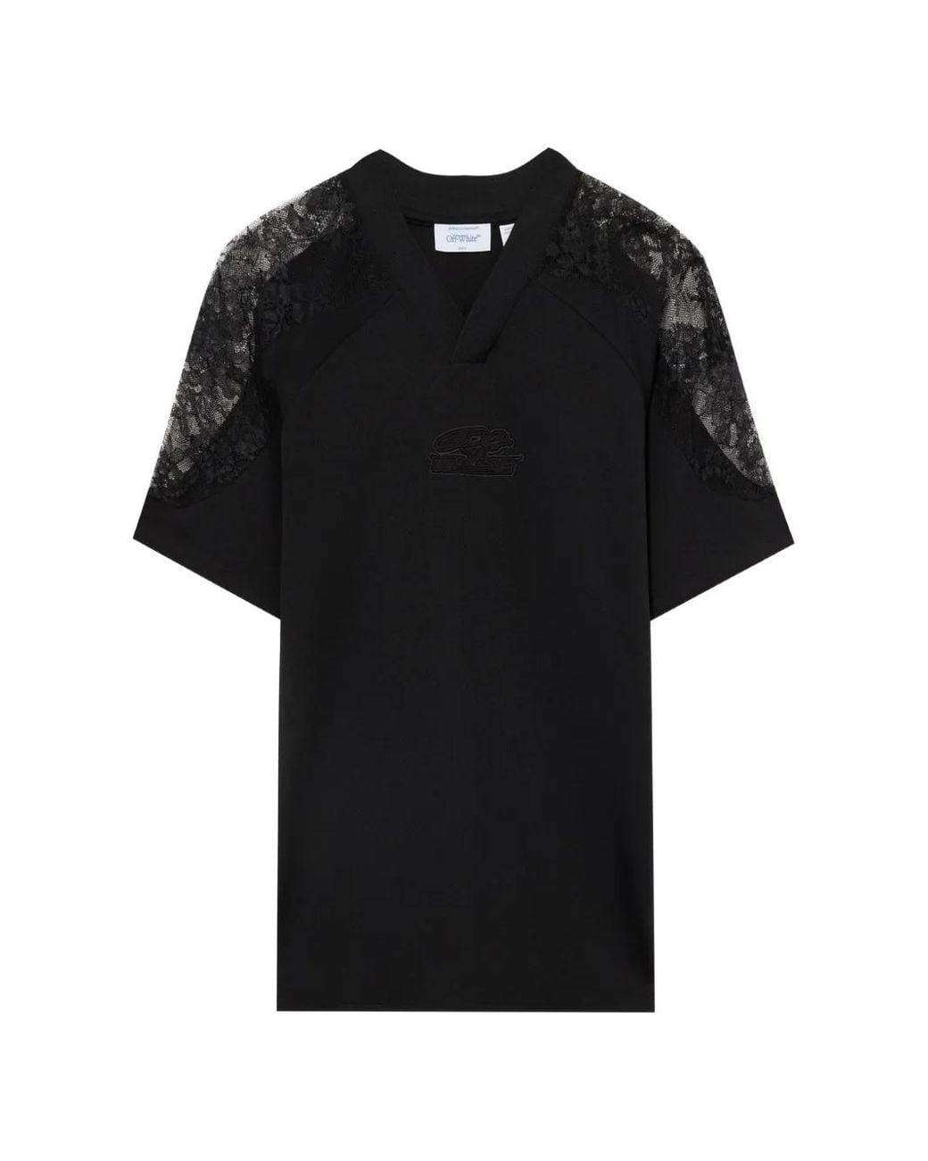 Off-White c/o Virgil Abloh Black Lace Insert Soccer Dress