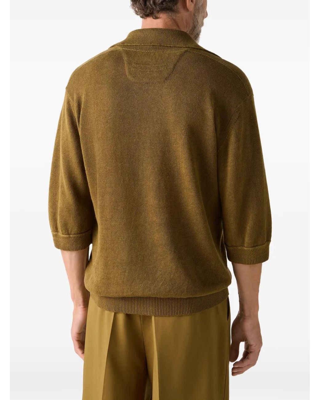 Zegna Green Oasi Lino Polo Shirt for men