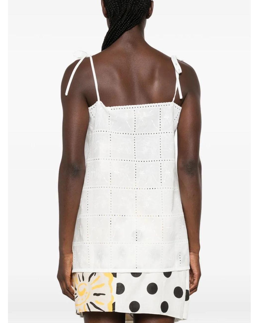 Faithfull The Brand White Mora Top Handkerchief Broderie