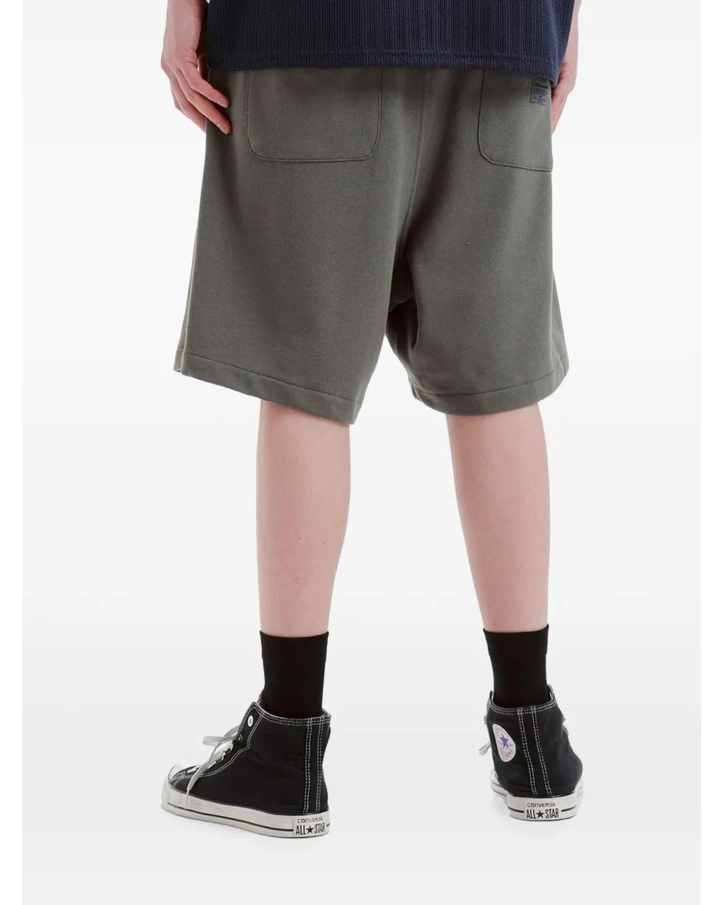 AFTERMATHS Gray Logo-Motif Drawstring Shorts for men