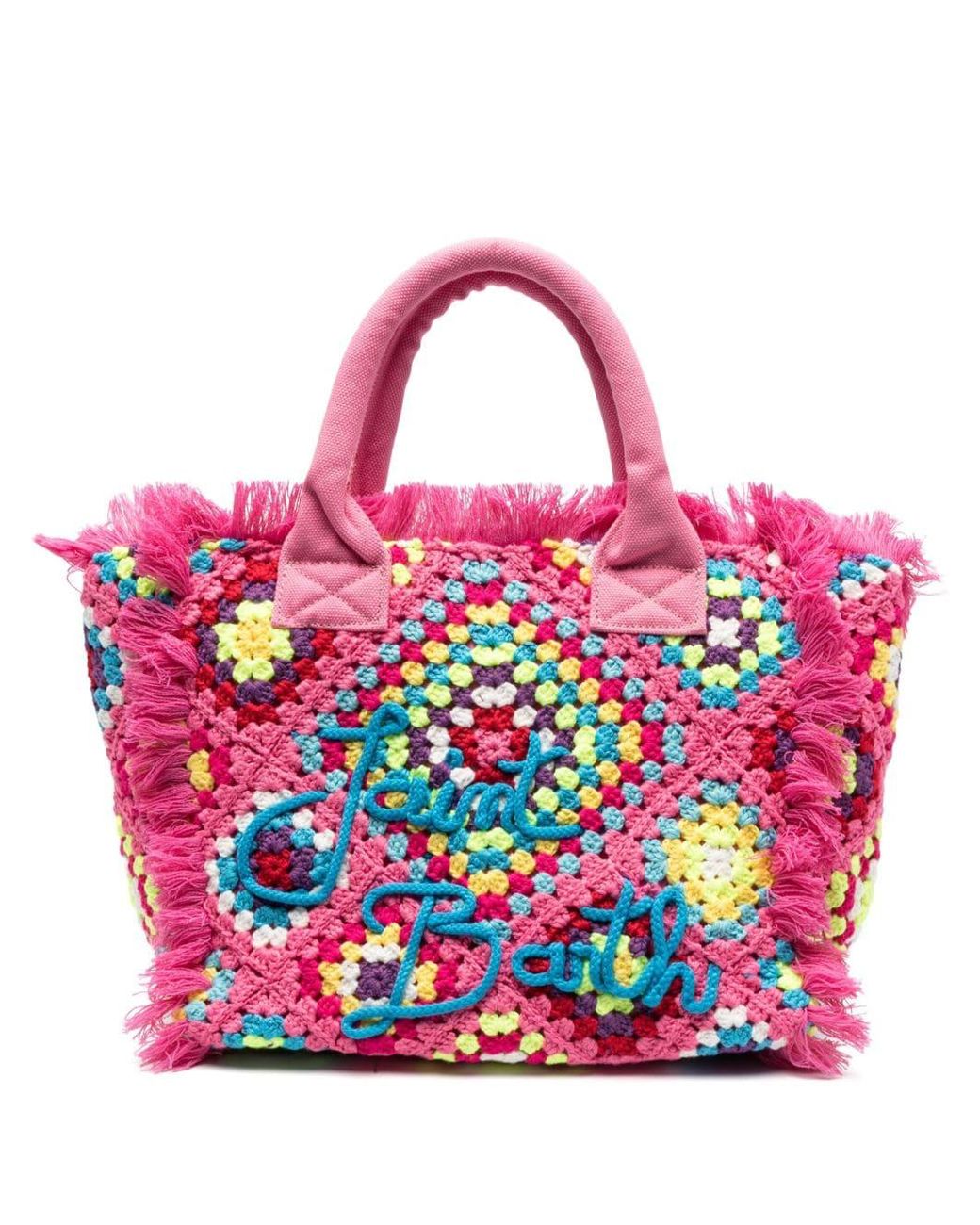 Mc2 Saint Barth Colette Crochet-knit Tote Bag in Pink | Lyst