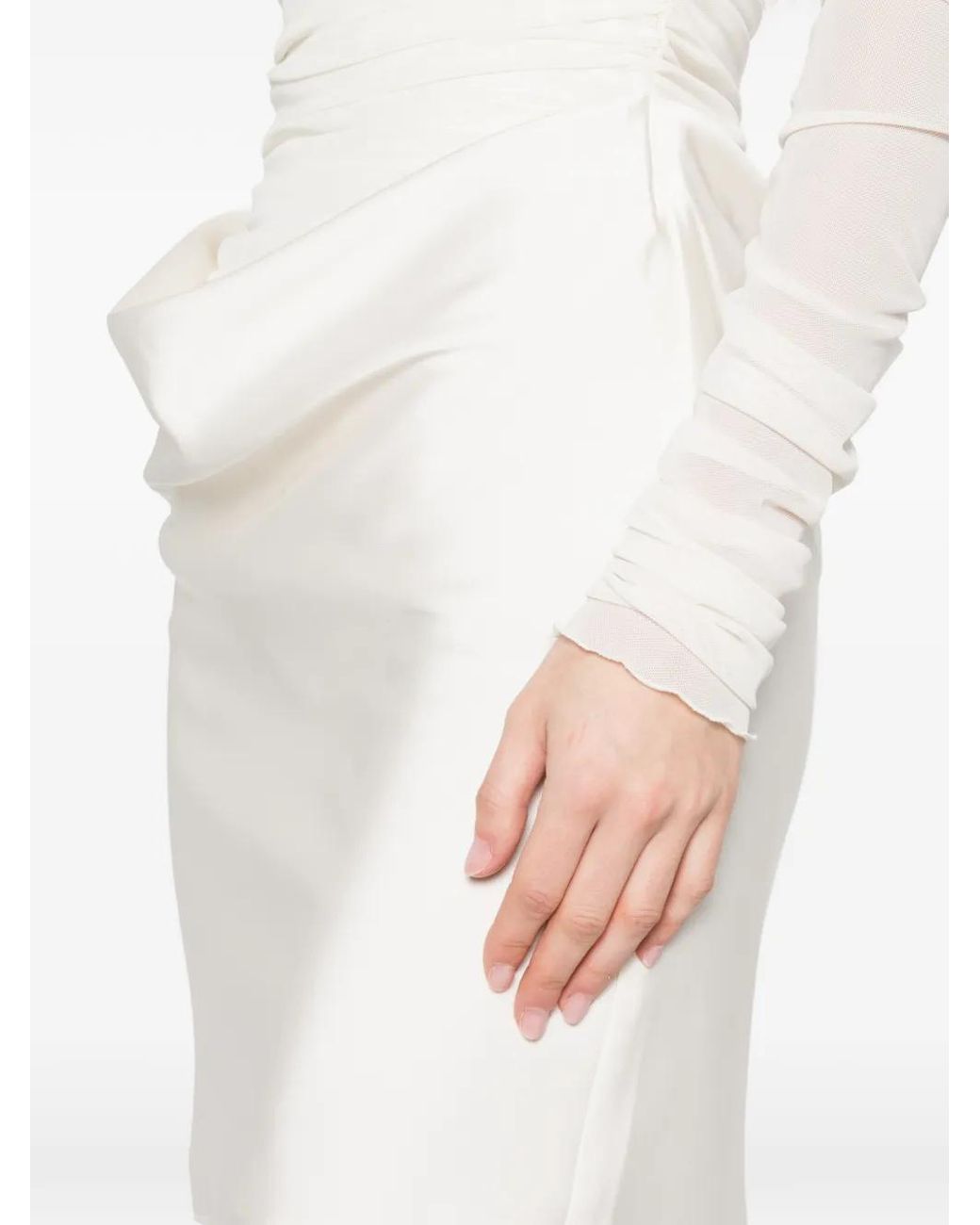 ROTATE BIRGER CHRISTENSEN White Ruched Mini Dress