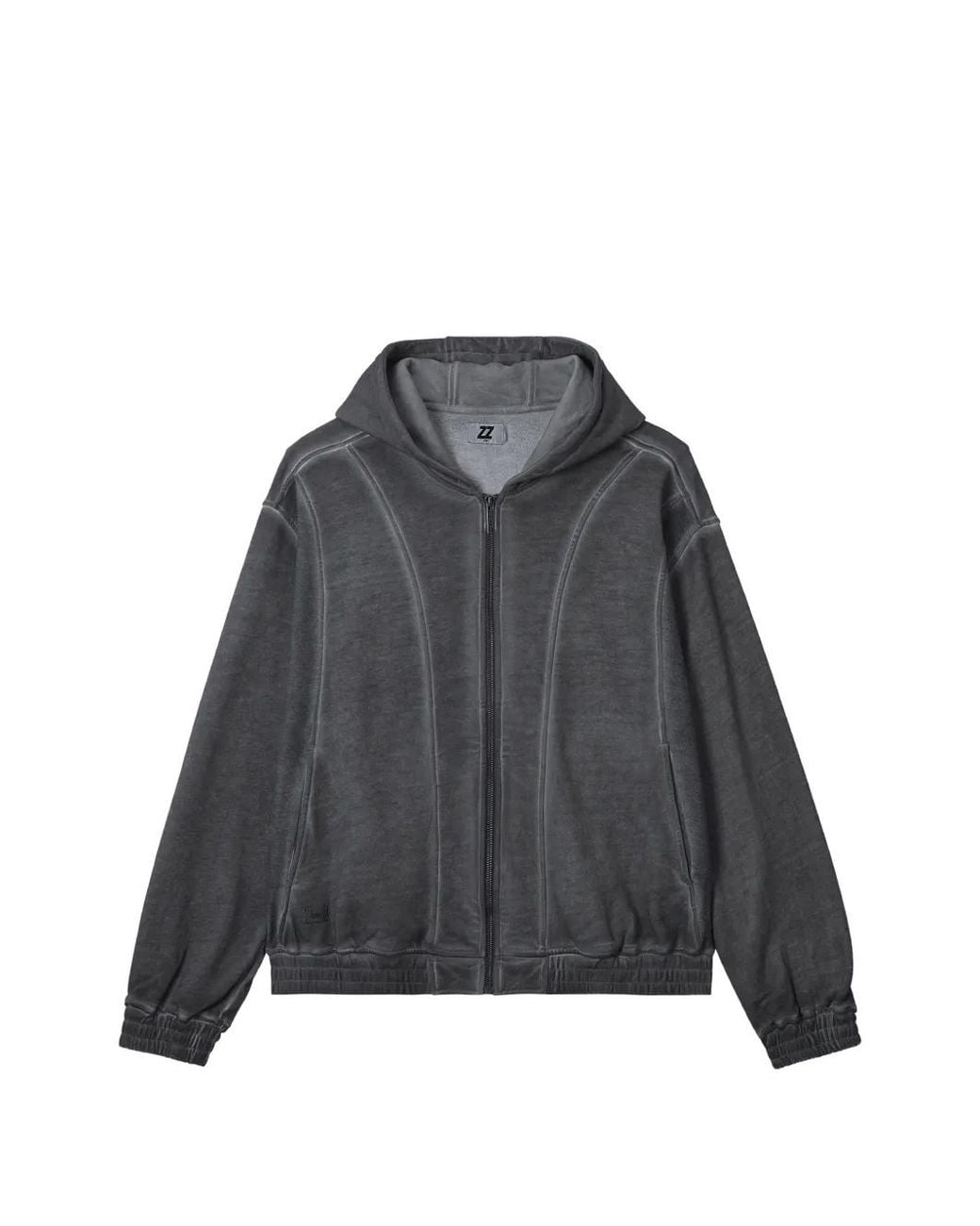 Izzue Gray Faded Zip-Up Hoodie for men