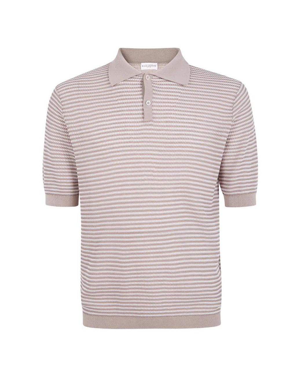 Ballantyne Pink Striped Polo Shirt for men