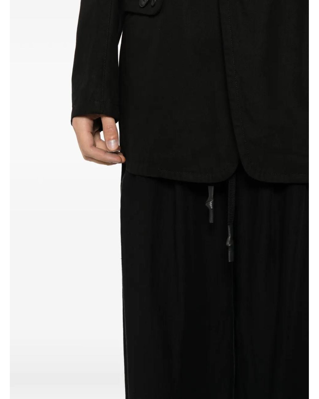Nude:mm Black Drawstring Trousers for men