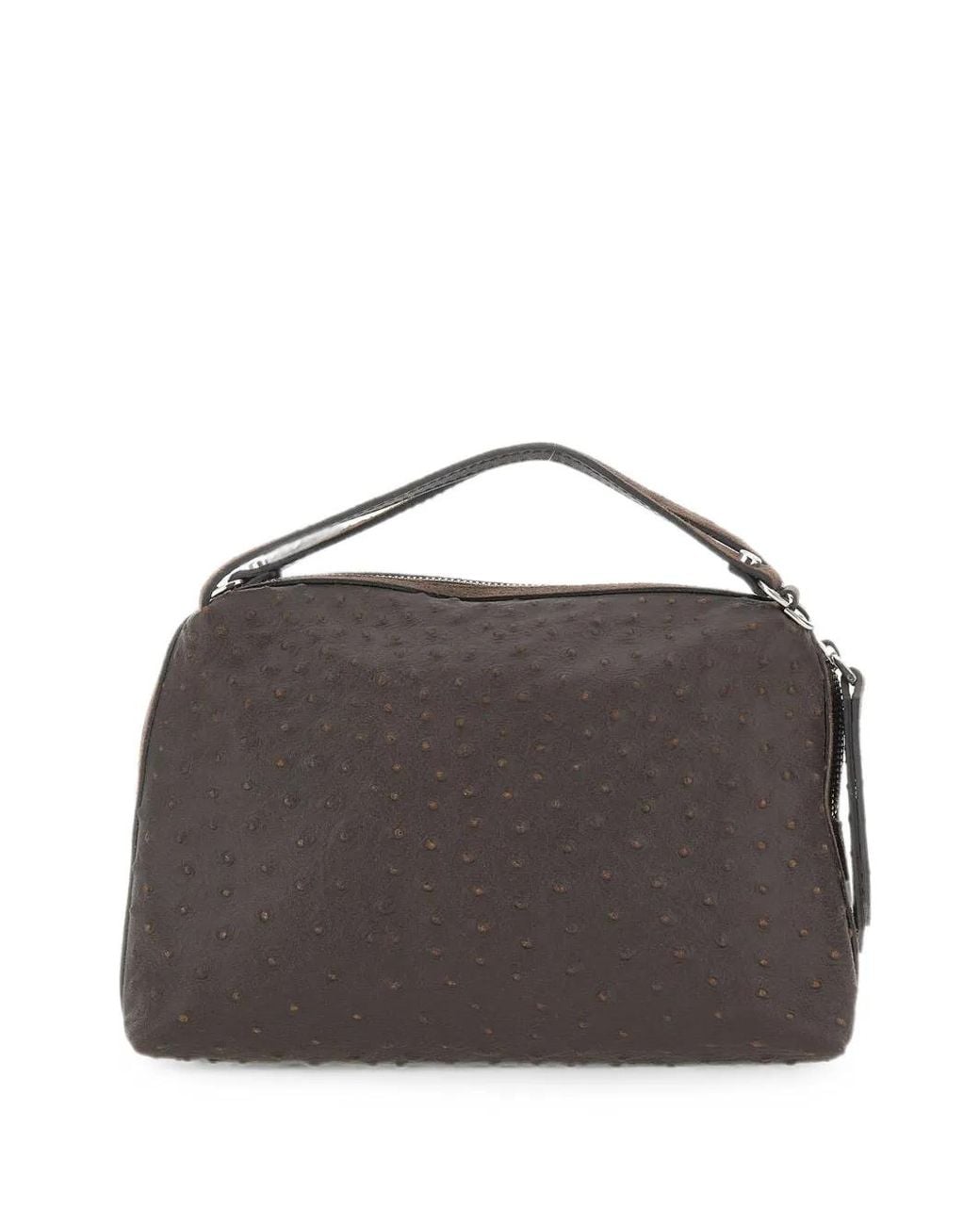 Gianni Chiarini Brown Alifa Ostrich-Effect Leather Tote Bag