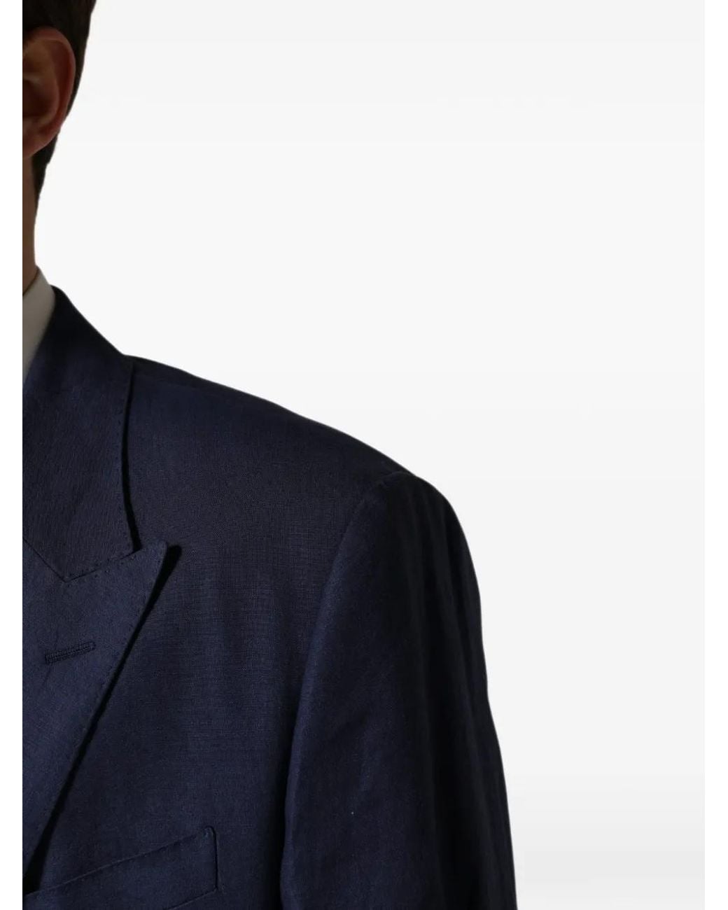 Dolce & Gabbana Blue Single-Breasted Peak-Lapel Jacket for men