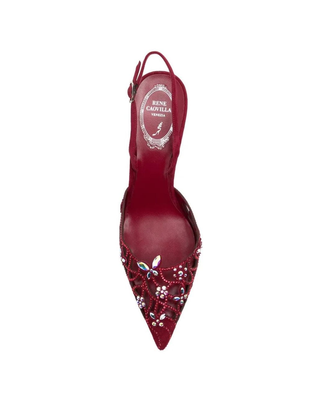 Rene Caovilla Pink 100Mm Eden Crystal-Embellished Pumps