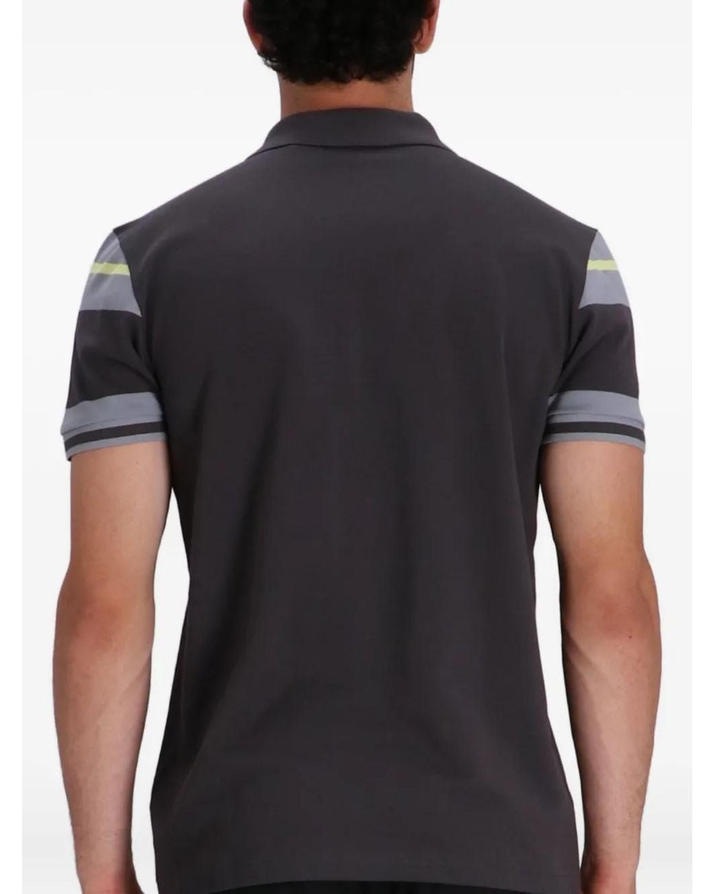 Boss Black Striped-Detail Polo Shirt for men