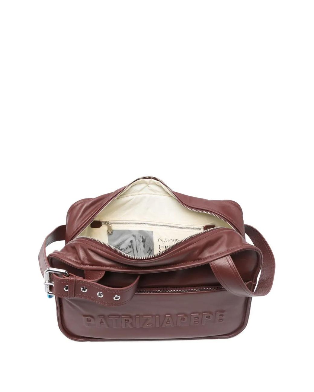 Patrizia Pepe Brown Embossed Leather Tote Bag