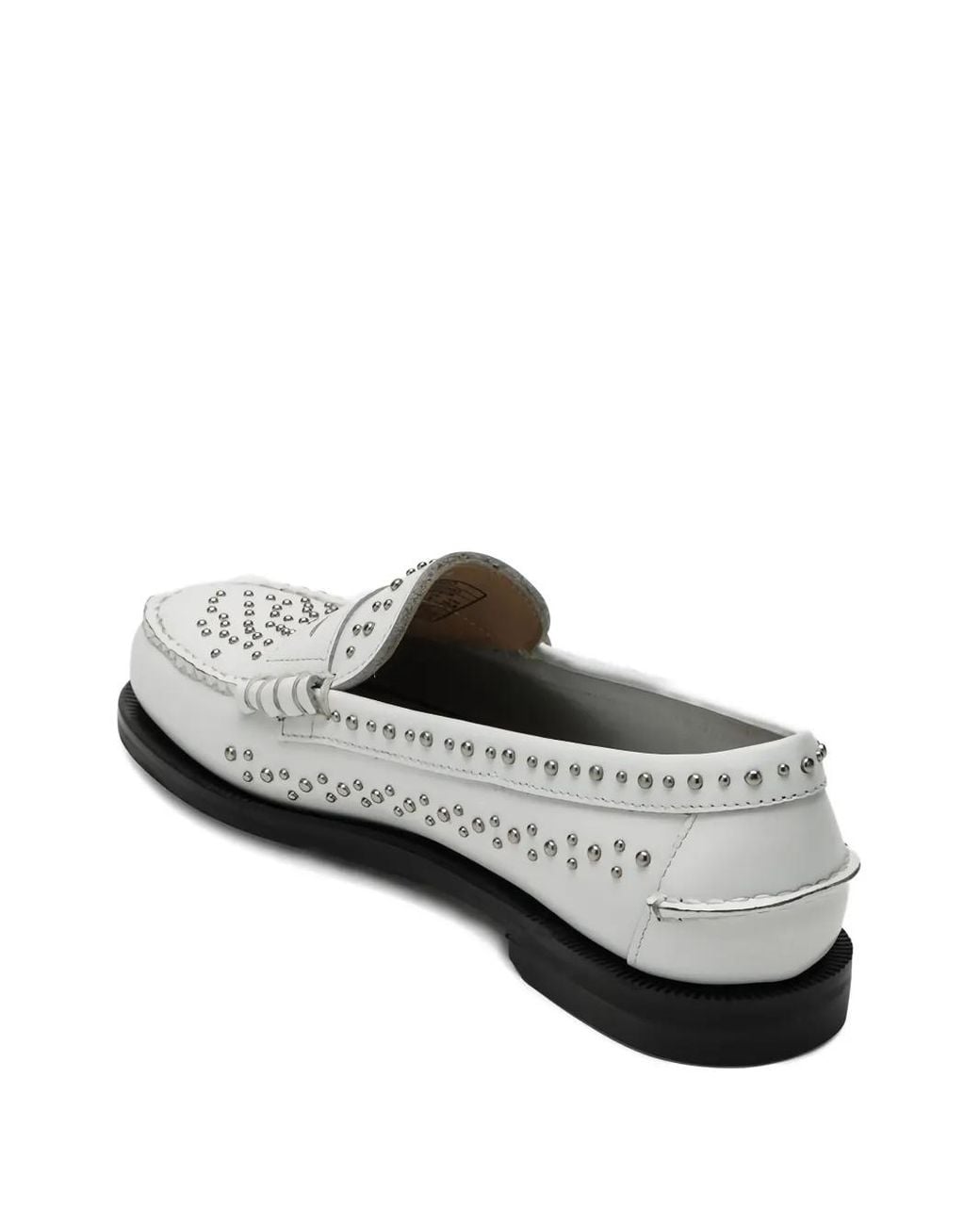 Sebago White Dan Stud-Embellished Loafers