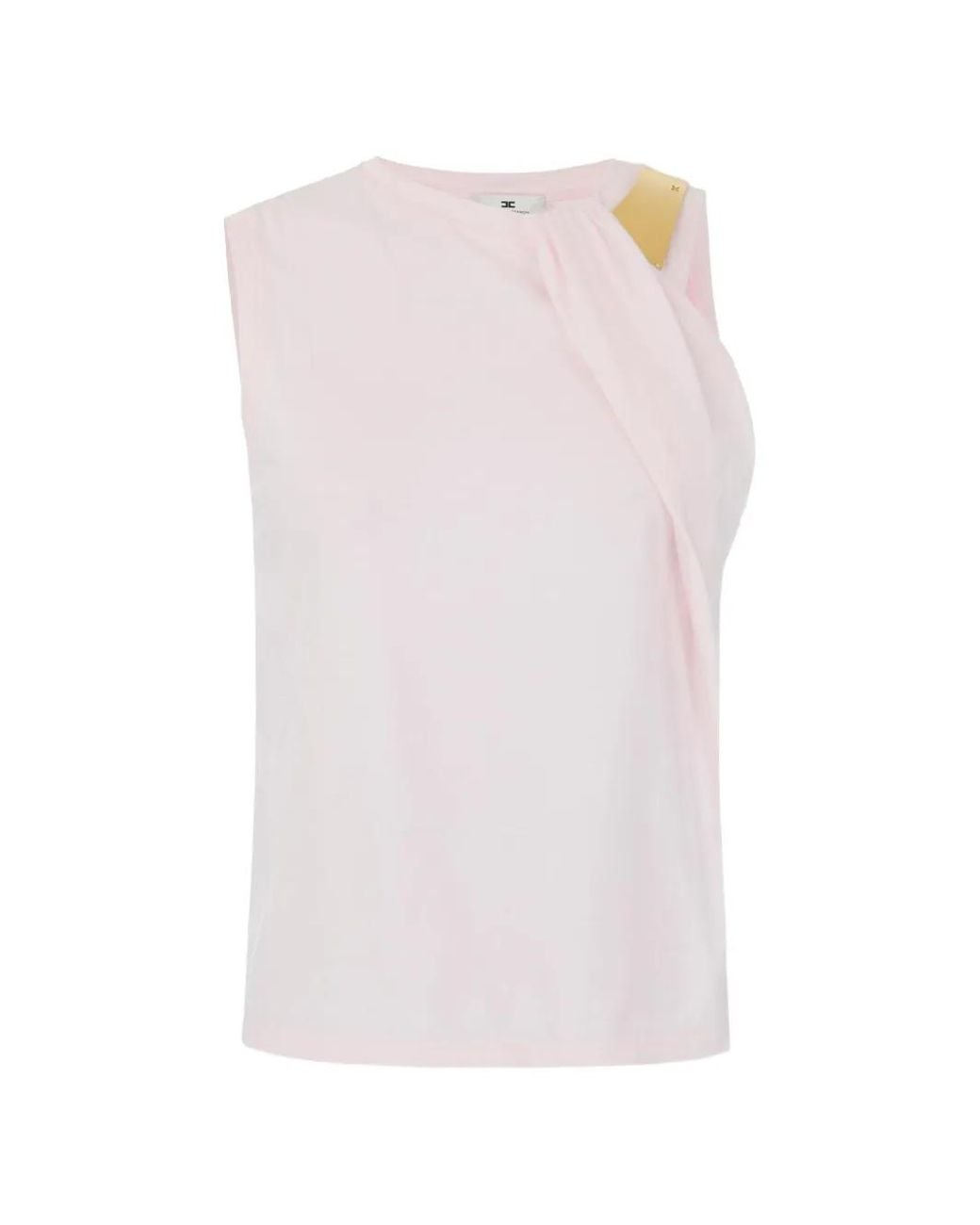 Elisabetta Franchi White Jersey T-Shirt With Jewel Detail