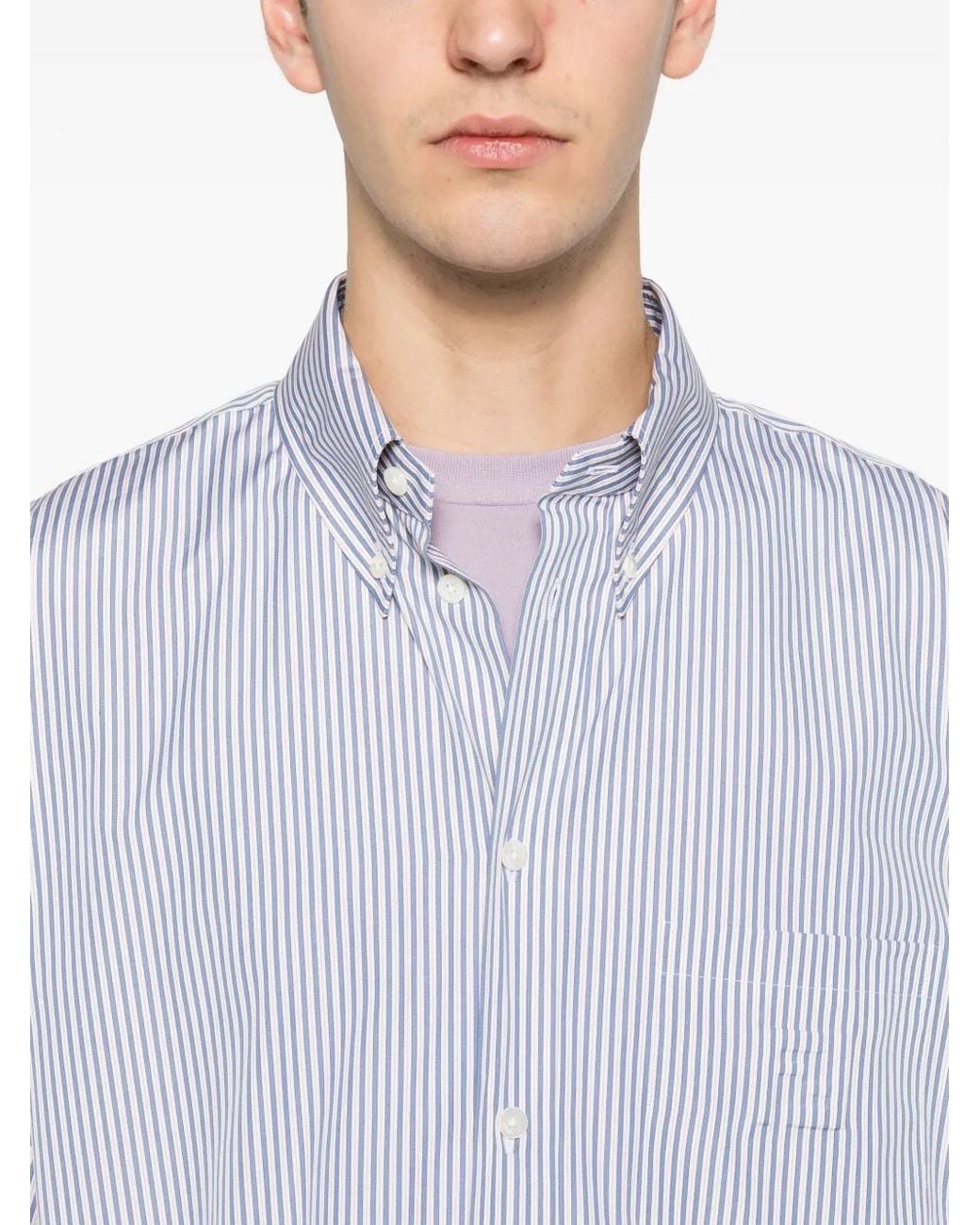 Fendi White Striped-Pattern Shirt for men