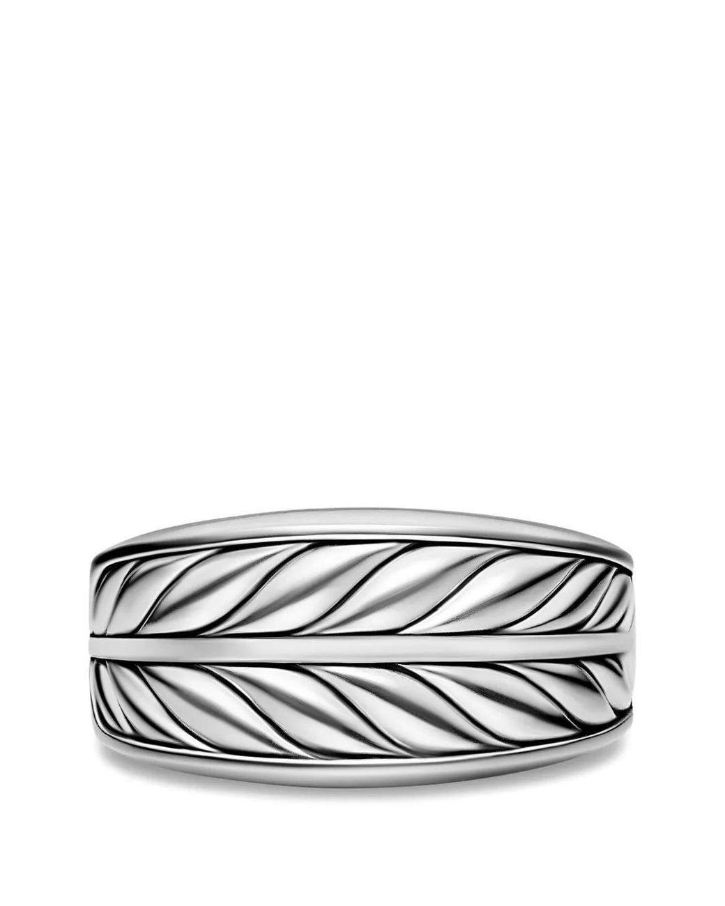 David Yurman White Chevron Three Sided Signet Ring for men
