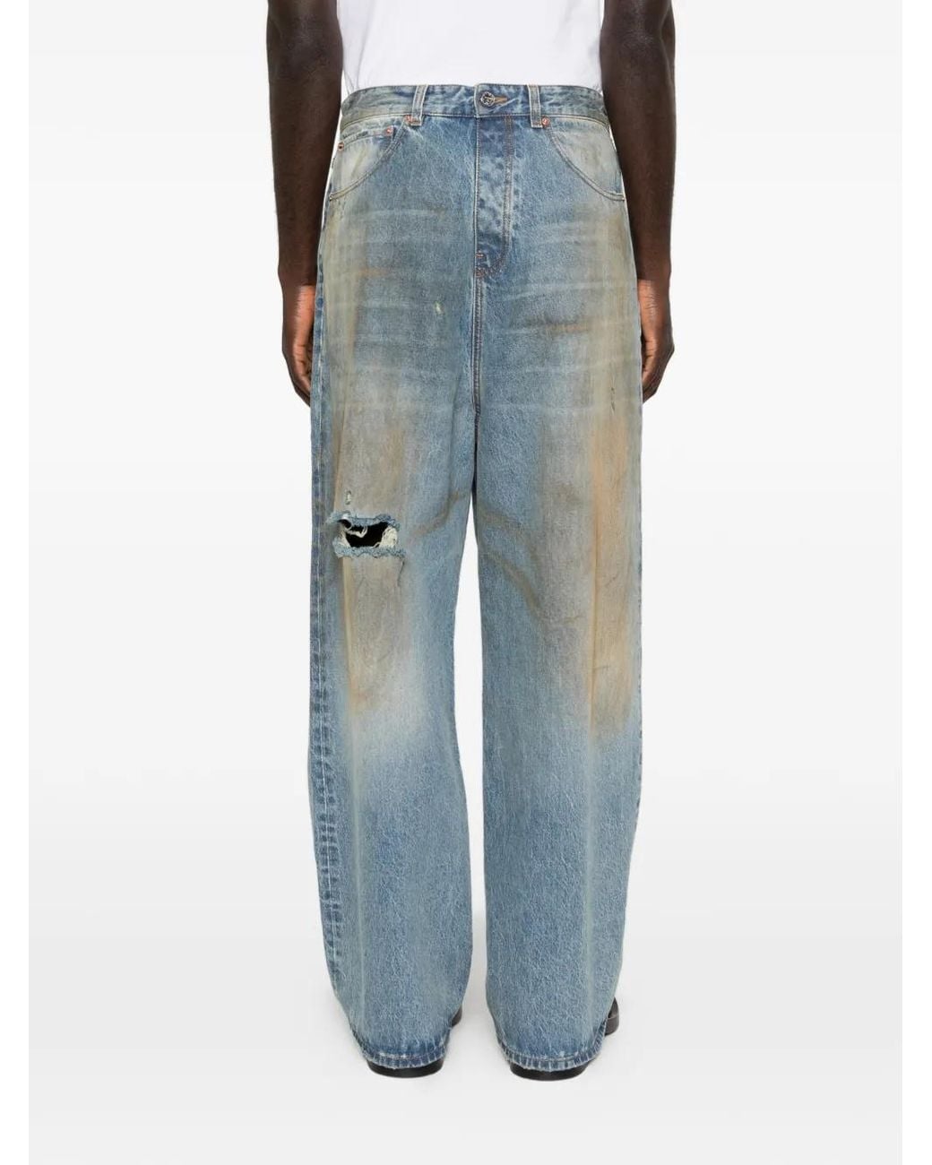Vetements Blue Distressed Jeans