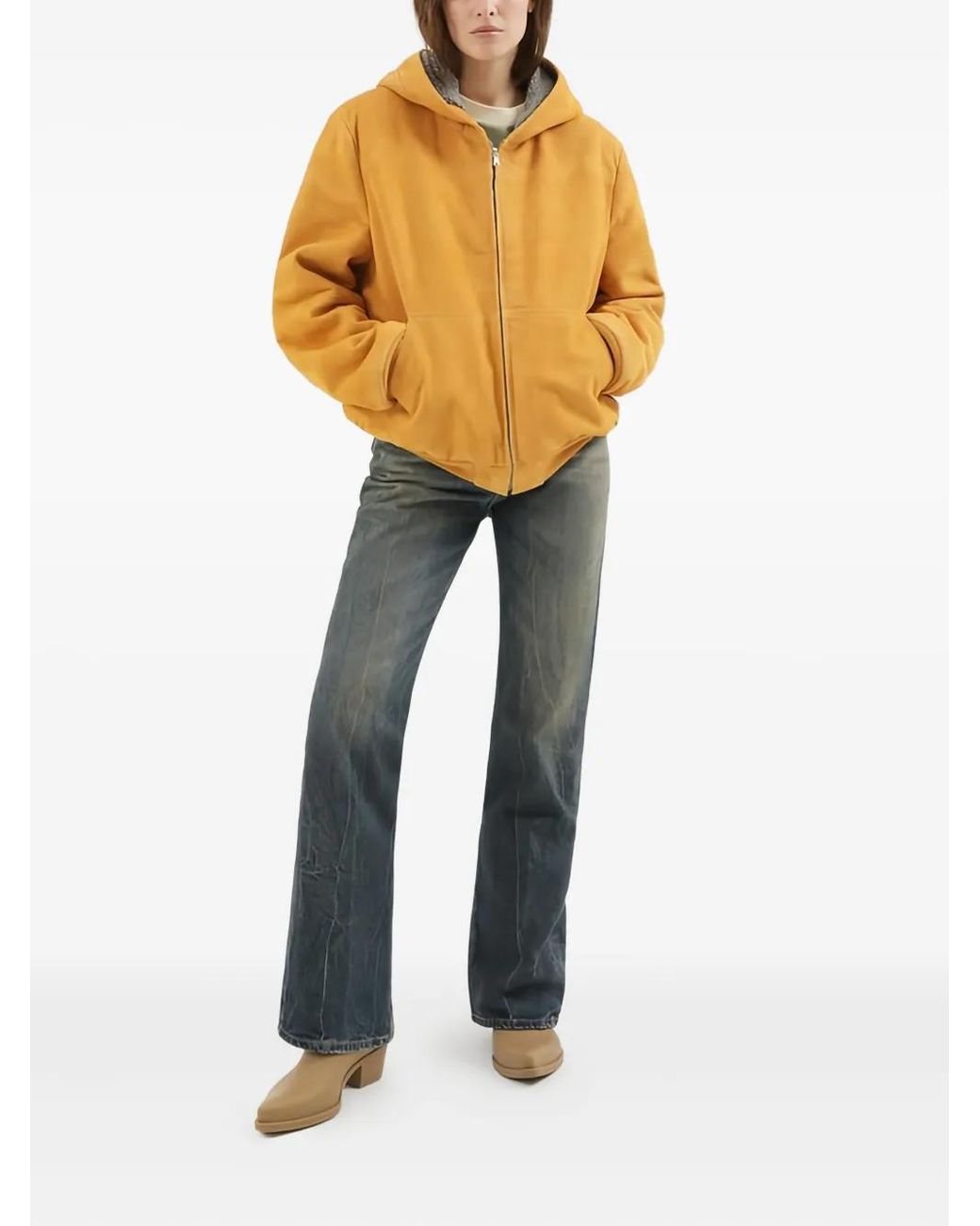 1989 STUDIO Yellow Hooded Zip-Up Jacket