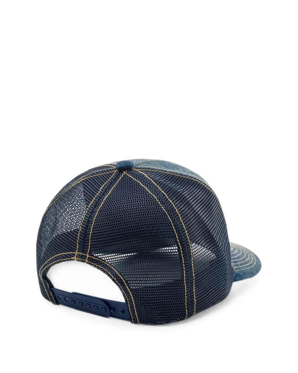 Evisu Blue Seagull-Print Patch-Pocket Cap
