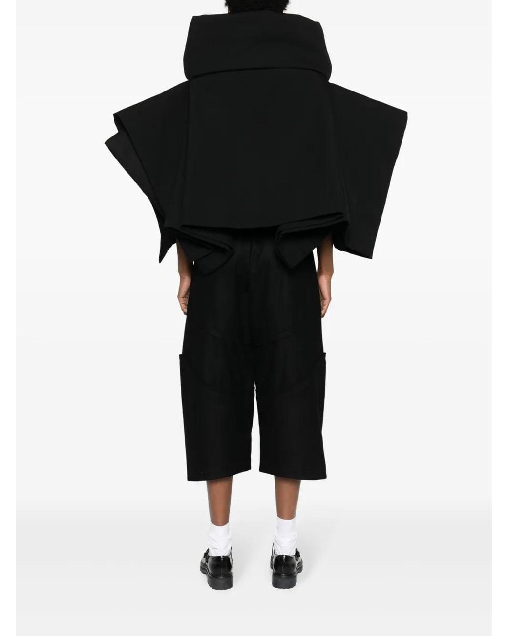 Comme des Garçons Black Draped Wool Cape