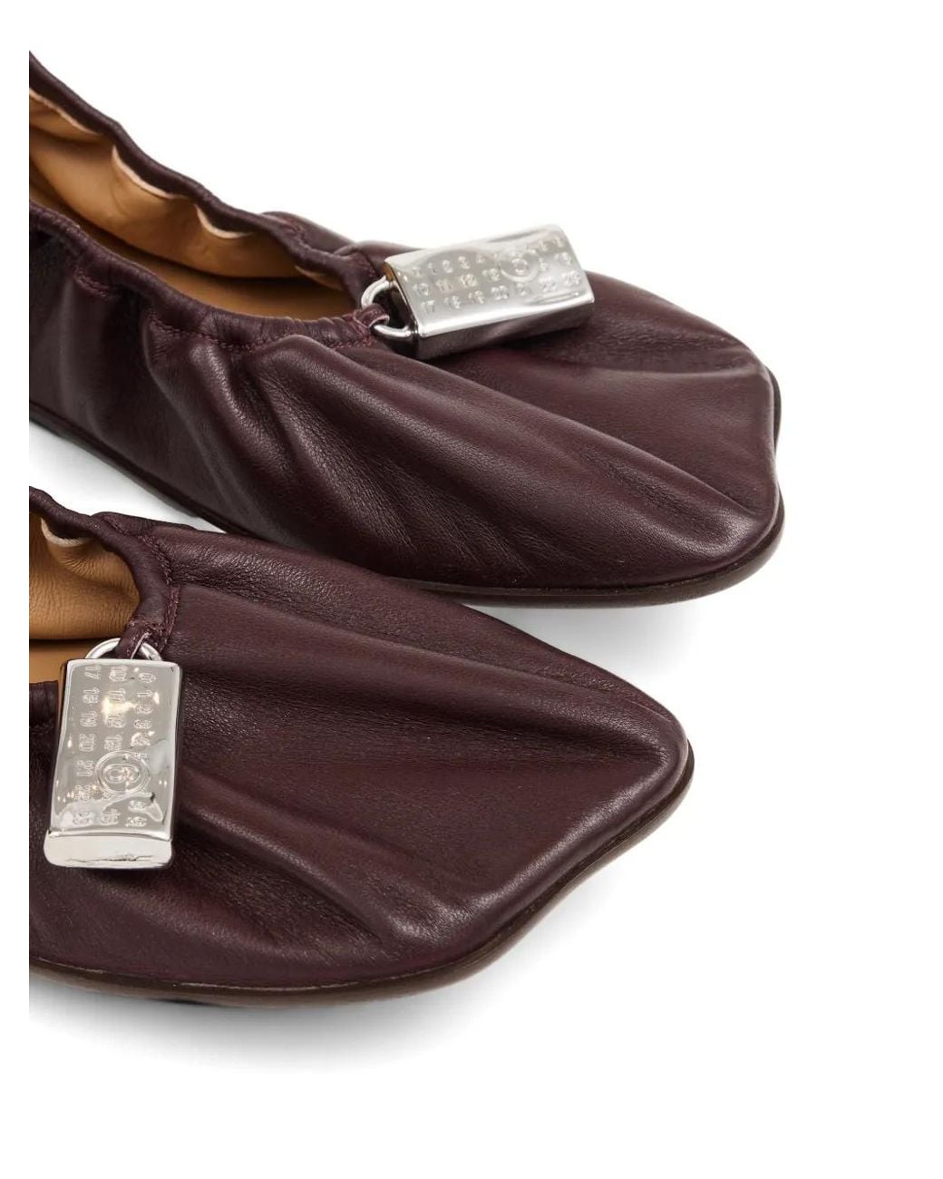 MM6 by Maison Margiela Brown Anatomic Numeric-Tag Ballet Flats