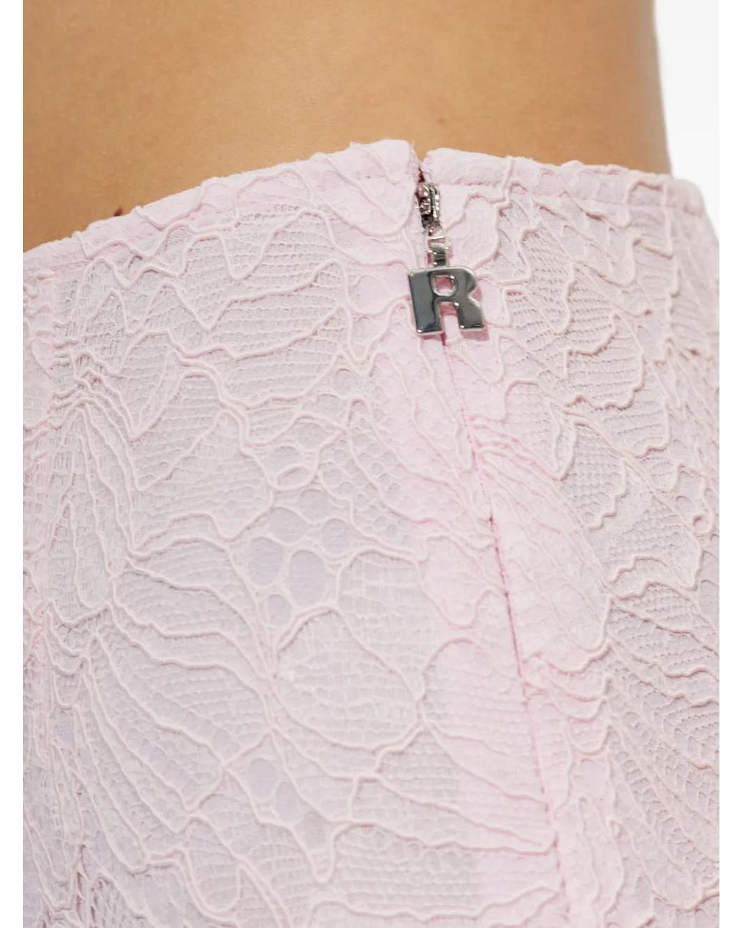 ROTATE BIRGER CHRISTENSEN Pink Lace Midi Skirt