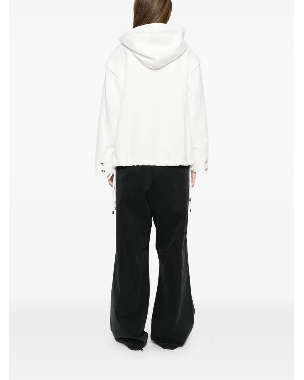 Blumarine White Hooded Bouclé Jacket