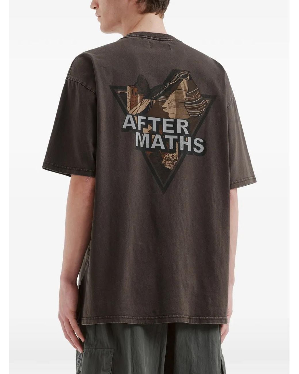 AFTERMATHS Black Graphic-Print Cotton T-Shirt for men