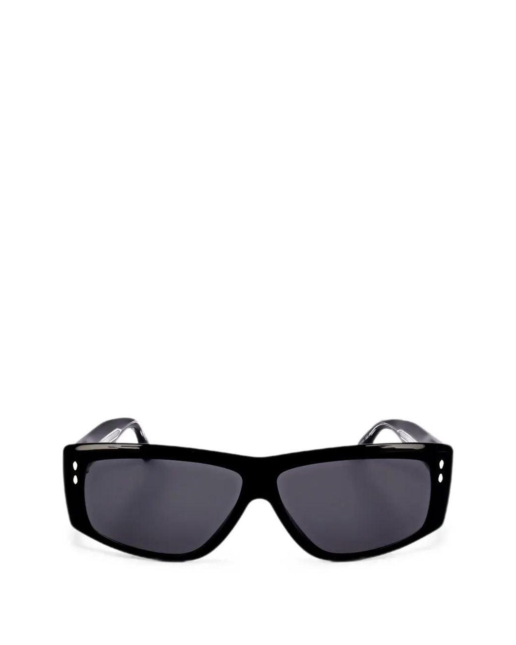 Isabel Marant Black Rectangle-Frame Logo-Motif Sunglasses