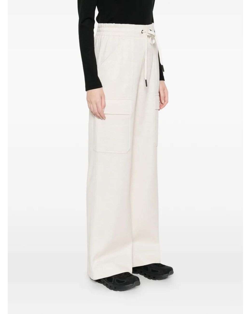 Moncler White Drawstring Cargo-Pocket Trousers