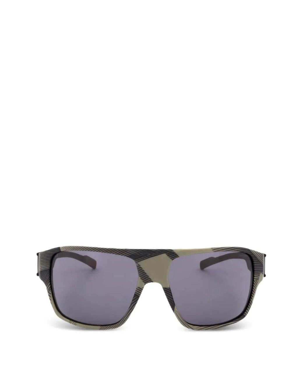 Adidas Gray Geometric-Frame Patterned Sunglasses for men