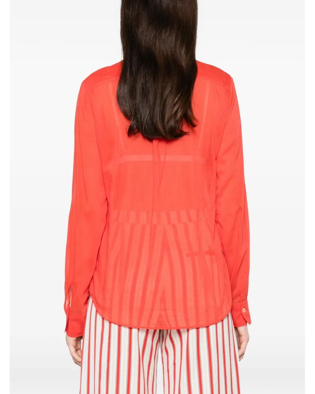 Forte_forte Red Voile Henley Shirt