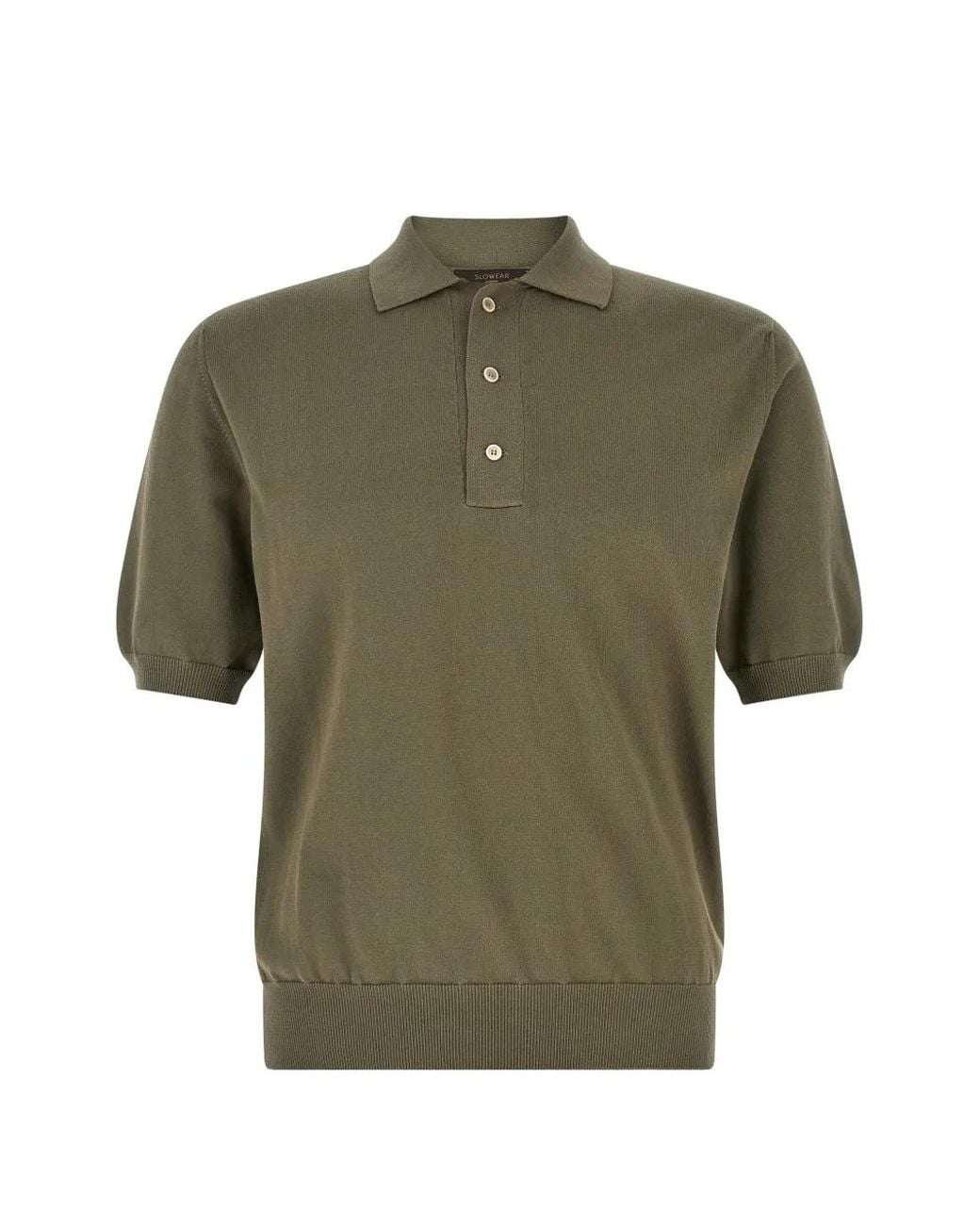 Zanone Green Knit Short-Sleeve Polo Shirt for men