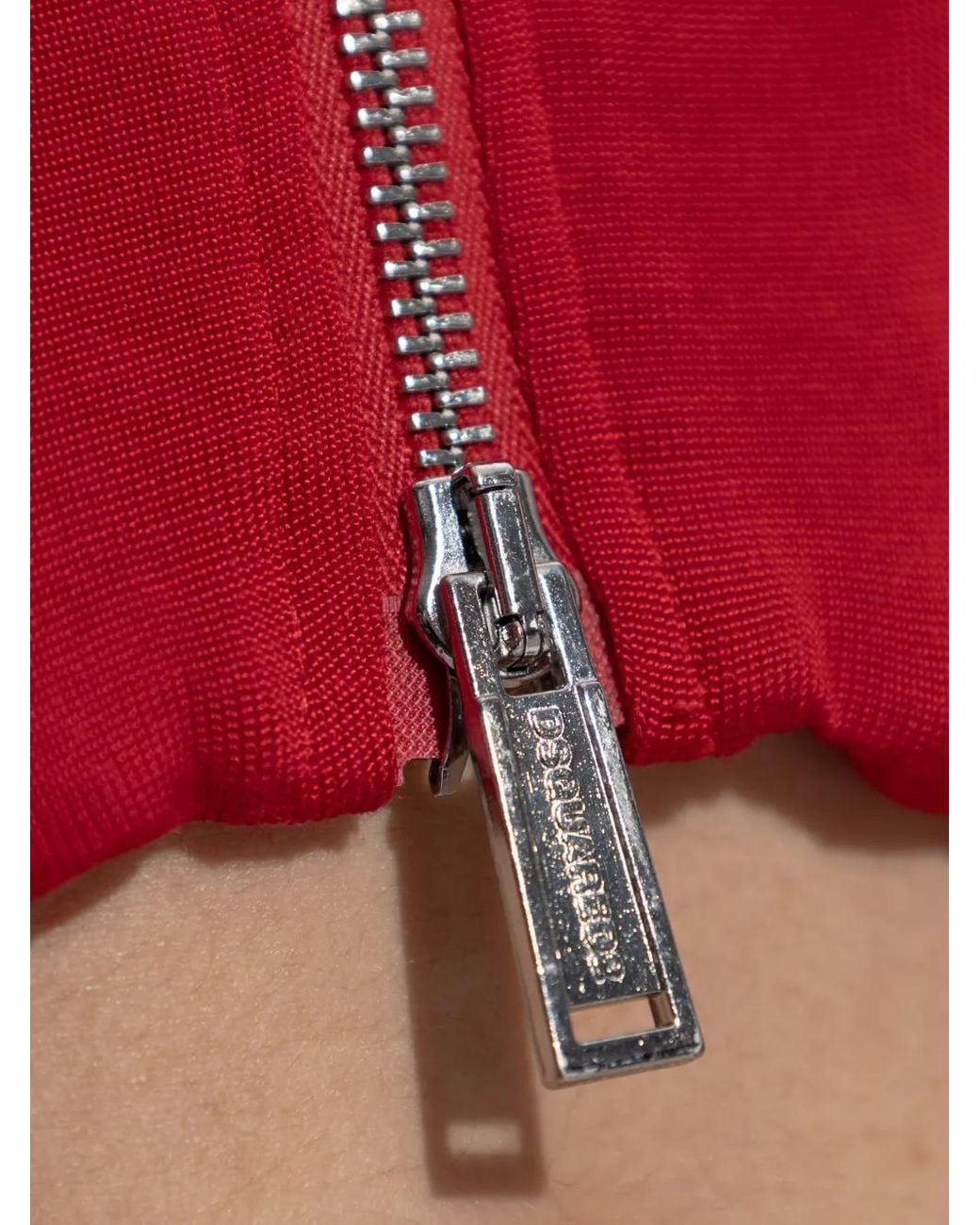 DSquared² Red Logo-Patch Cropped Jacket