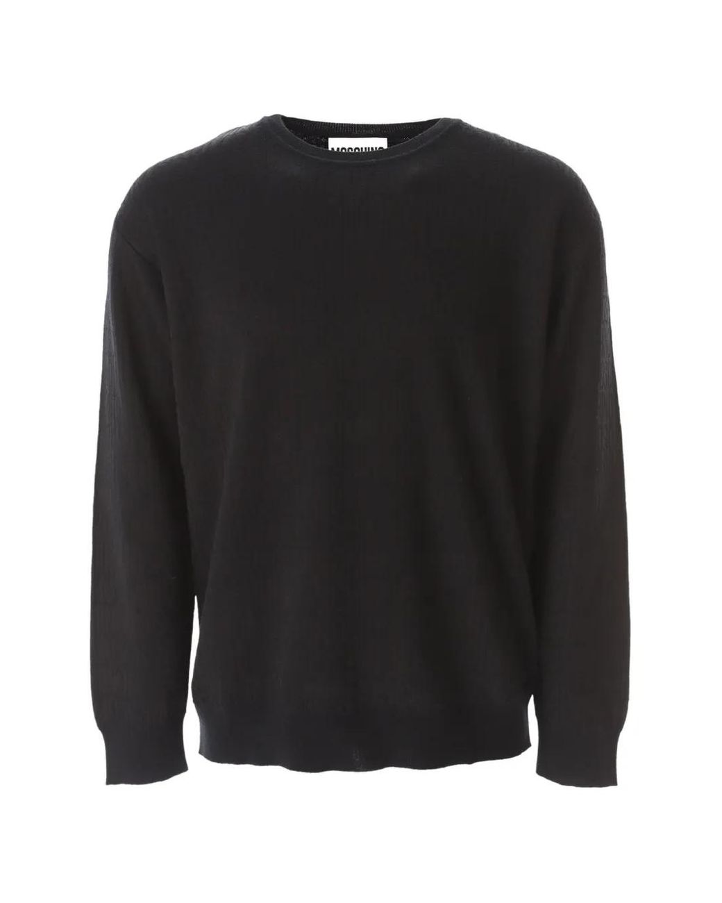 Moschino Black Logo-Pattern Wool Sweater for men
