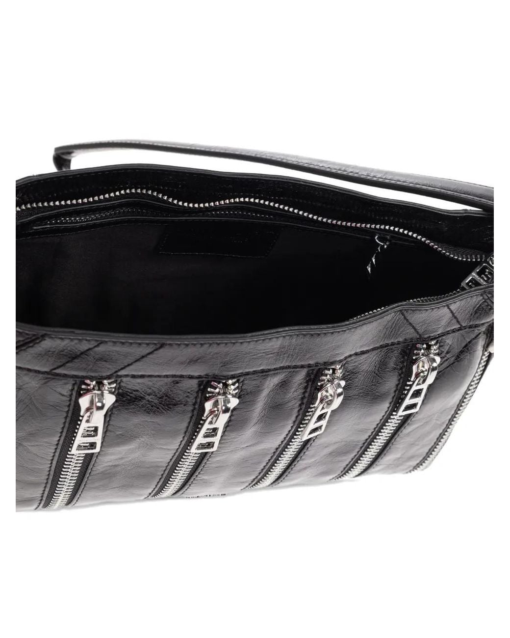 Zadig & Voltaire Black Sunny Moody Multiple-Zip Leather Shoulder Bag